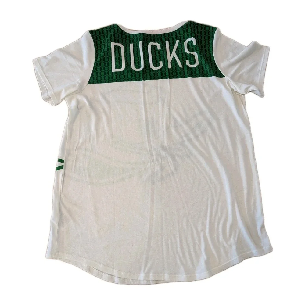 Women's Large Nike Oregon Ducks Scoop Neck T-Shirt Retro Buttery Soft Oversized - Picture 2 of 11